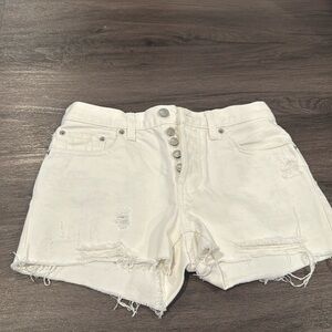 Free People Loving Good Vibrations White Denim Shorts Size 25